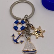 Resim Anchor, Lifebuoy, Sailboat Pendant, Erkek Denizci Anahtarlık, Sırt Çantası Kolye Süsü, Erkekler İçin Küçük Hediye 