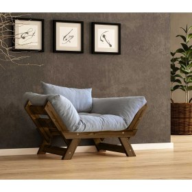 Resim Woodesk Adalar Masif Ceviz-Gri Renk Berjer CPT8133-140 