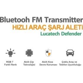 Resim USB + Hafıza Kart Uyumlu Fm Transmitter - Araç Şarjı ve Bluetooth Kiti 