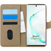 Resim Microsonic Samsung Galaxy Note 10 Lite Kılıf Fabric Book Wallet Gold 