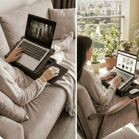 Resim Vigo Wood VigoWood Minderli Eğim Ayarlanabilir Mausepadli Laptop Sehpası-LS057 