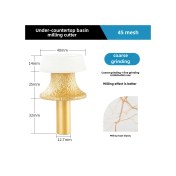 Resim Youtek Mermer Ve Kuvars Taşları İçin Kesme-güdümlü Alet Ucu, Masa Altı Lavabo Yuvarlama Ve Kenar Düzenleme, Profesyonel Ve Dıy Kullanıma Uygun 