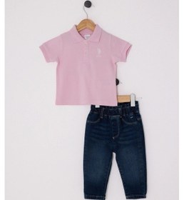 Resim U.S. Polo Assn. U.s.polo Kız Bebek 2li Tshırt Takım - Toz Pembe 