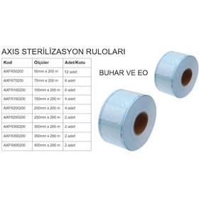 Resim Axis Sterilizasyon Rulosu Otoklav Poşeti EO ve Buhar 20 CM x 200 M 