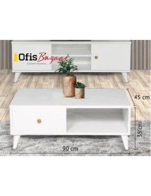 Resim Sofisbazaar Ofisbazaar Orta Sehpa Beyaz 