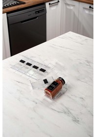 Resim 6'lı Şeffaf-lego Standlı Cam Baharatlık Seti Gümüş Kapaklı Beyaz Etiketli Baharatlık-mh03slvr06 Beyaz - Şeffaf 