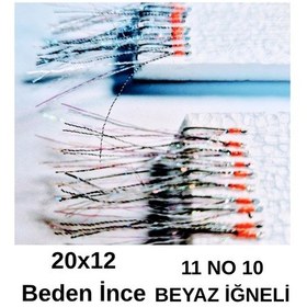 Resim Ea genset İstavrit Çaparisi 20x12 11 No 10 Beyaz İğneli 2li Paket 