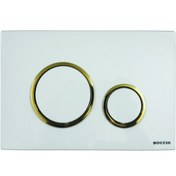 Resim Bocchi Magre Ring Yuvarlak Gömme Rezervuar Kumanda Paneli Beyaz + Altın 8200-0046 