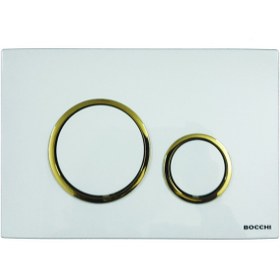 Resim Bocchi Magre Ring Yuvarlak Gömme Rezervuar Kumanda Paneli Beyaz + Altın 8200-0046 