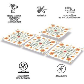 Resim Tink Kendinden Yapışkanlı Portakal Çiçeği Desenli Pvc Karo 30x30 Cm 