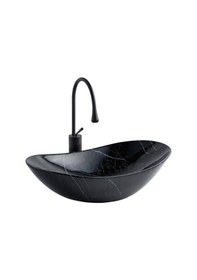Resim Lena - Tezgah Üstü Porselen Lavabo - E-2113m5- Siyah 