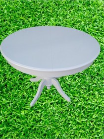 Resim Baba Ihlamur Ağacı Ayak Açılır Masa 100 cm Ahşap Mdf Parlak Beyaz Lake Boya Kutuda sevk El yapım 
