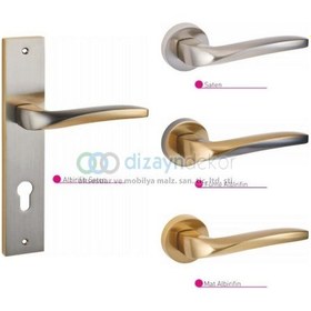 Resim Selanik Aynalı &amp Rozetli Kapı Kolu 