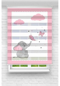 Resim Perdecizade Enxboy Fil Ve Kelebek Dijital Baskılı Zebra Perde-cocuk Odası-stor Perde Tycdb9d32cdac3f5519f95100 Renkli 