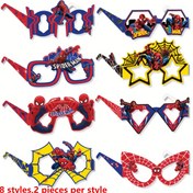 Resim 16 adet/8 adet MARVEL Spider-Man Parti Paketi Canlı Kağıt Gözlükler, Benzersiz Tasarımlar, Kahraman Temalı, İkonik Spider-Man ve Web Motifleri, Tüy Yok, Doğum Günleri, Kutlamalar, Düğün, Yeni Yıl, Noel, Cadılar Bayramı, Paskalya, Şükran Günü için Fotoğraf Aksesuarları 