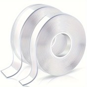 Resim 2 adet Ağır Hizmet Çift Taraflı Yapıştırıcı Bant - 6.1 metre Şeffaf Duvar Şeritleri, Ev, Ofis, Araba, Açık Hava Kullanımı için Çıkarılabilir Poster Bantı, 1-3kg Yük Taşıma Aralığı, İç Mekan Montajı | Çıkarılabilir Yapıştırıcı | Dayanıklı Yapıştırıcı 
