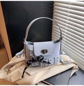 Resim Mavi Yaz Motorcu Tarzı Küçük Kare Çanta Ağır Metal Punk Omuz Bebe Mavi 