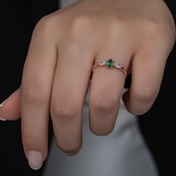 Resim Papatya Silver Gümüş Prenses Yüzük. Renkli Taşlı Ayarlanabilir Ölçü. Rose Gold Kaplama 925 Ayar Gümüş 