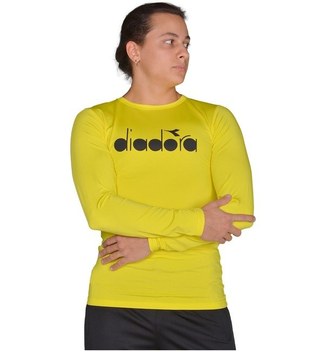 Diadora Soloben - Erkek Sarı Uzun Kollu Spor T-Shirt - Tsrt-Zn