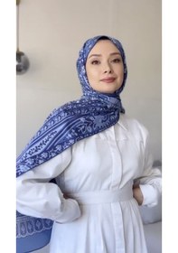 Resim Carell Şüheda'nın Tercihi Night İndigo Comfy İpek Şal Çok Renkli 