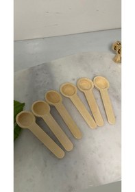 Resim Ahşap Mini Ölçü Baharat Kaşığı 6 Lı 