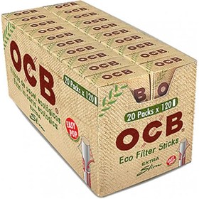 Resim OCB Organik Eco Filter Sticks Tutun Filtresi Sigara Sünger Ağızlık Organik Zıvana 5.7 Mm 20 Paket 