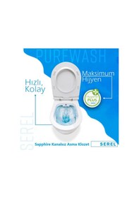 Resim Serel Sapphire Kanalsız Asma Klozet Sp26 + Blaze Slim Yavaş Kapanan Kapak 2'li Set Beyaz 