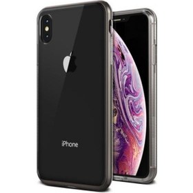 Resim Vrs İphone Xs Max İle Uyumlu Crystal Bumper Kılıf Metallic Black 