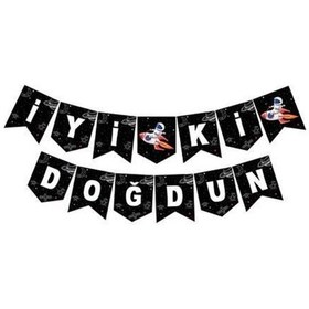 Resim Uzay Tema İyi ki Doğdun Zikzak Banner 