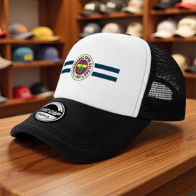 Resim 1 adet Fenerbahçe 1907 Logolu Beyzbol Kapağı - Retro Mesh Kumaş Kamyoncu Şapkası, Nefes Alabilir ve Rahat, Siyah Beyaz Amblemli, Sokak Modası, Golf, Balıkçılık ve Açık Hava Aktiviteleri için İdeal, Dış Mekan Başlığı | Logolu Şapka | Mesh Kumaş Şapka 