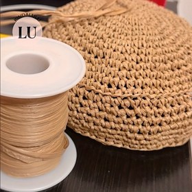 Resim Doğal Bej Rayon Raffia İpliği - Yumuşak ve İpeksi Dokuma, Örgü ve Çiçekçilik İçin - Şapka, Çanta, Sepetler için Esnek ve Dayanıklı El İşi Malzemesi - DIY Tasarımlar, Ev Dekoru, Plaj Çantası - Yeni Başlayanlar ve Uzmanlar için İdeal, Örgü Aksesuarları ve Malzemeleri 