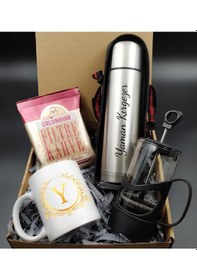 Resim Kişiye Özel 500Ml. Exclusive Çelik Termos & French Press & Harf K (485865742) 