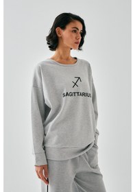 Resim Akbeniz Kadın Gri Yay Burcu Oversize 2 İplik Eşofman Ev Giyim Takımı 