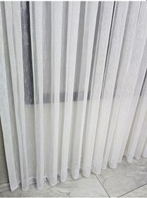 Resim Nokta Çizgi Desenli Şık Tül Perde Ekru 1 E 3 Pileli Et5003santuk 