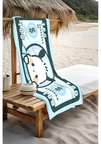 Resim Dijital Baskı Plaj Deniz Havlusu Tavşan Figürlü Dolar Peştamal Hvl0109 Renkli 