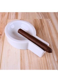Resim Perlotus Porselen Beyaz Şeffaf Sırlı Puro Küllüğü Sert Porselen 10 Cm 