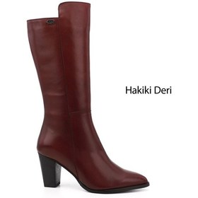 Resim Gönderi(R) Gönderir Kadın Bordo Antik Sivri Burun Kalın Topuklu Hakiki Deri Çizme Gkzc13447530 Bordo 