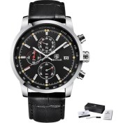 Resim Hanyang L Siyah Gümüş Siyah Benyar Moda Kronograf Spor Erkek Saatler Üst Marka Lüks Kuvars Izle Reloj Hombre Saat Saat Erkek Saat Relogio Masculino (Yurt Dışından) 