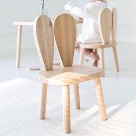 Resim Montessori Çocuk Bunny Sandalye 1 Adet Kahverengi 