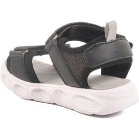 Resim Siyah Cırtlı Işıklı Erkek Çocuk Spor Sandalet 018127 P Siyah 