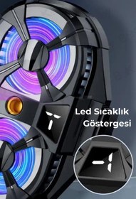 Resim Teknotopia Memo Dl21 Yükseltilmiş Çift Fan Led Ekranlı Cep Telefonu Soğutucu Influencer Yayıncılara Özel 