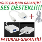 Resim Hdmi To Vga Kablosu 4548P Çevirici Dönüştürücü Monitör Ses Deste 