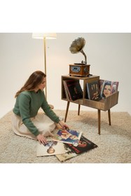 Resim RMD SHOP Sera Plak-Pikap ve Gramofon Sehpası BAROK CEVİZ 