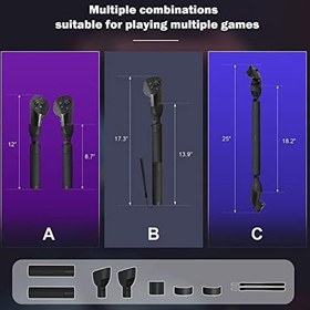 Resim VR Golf Kolu Meta Quest Pro Sol ve Sağ El Kumandası ile Uyumlu, VR Golf Kolu Kavrama Uzatma Aksesuarı Golf, Beyzbol, Yelkenli Tekne, Badminton için 