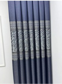 Resim Nivemeshome Avşa Desen:632349 502 Lacivert 1/3 Sık Pile Fon Perde Apm Lacivert 