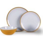 Resim Dometic Kampa Gün Batımı Sarısı 12 Parça Melamin Yemek Takımı 