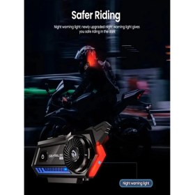 Resim Magicool BT57 Motosiklet Kask Kulaklık Intercom Işıklı Motorsiklet Interkom 