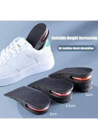 Resim Unisex Ortopedik 5 Cm Boy Uzatıcı Tabanlık Hava Yastıklı Spor Ayakkabı Tabanlığı Gizli Yükseltici Siyah 