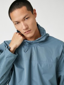 Resim Spor Oversize Yağmurluk Kapşonlu Uzun Kollu Su Geçirmez 