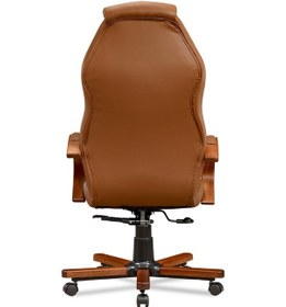 Resim Zeus -bilgisayar - Ofis - Müdür - Büro - Makam Çalışma Koltuğu Renk Ayaklı Kahve Ahşap 